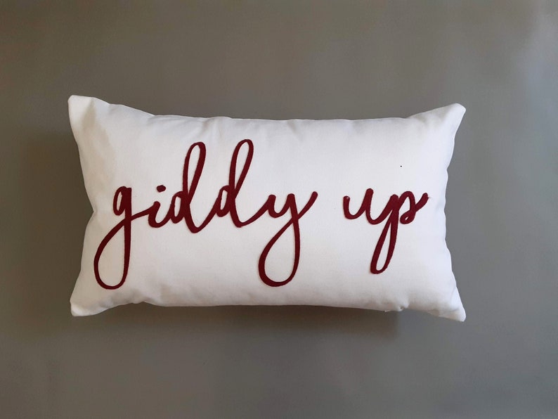 giddy up Horse Throw Pillow Cover {Gift for Equestrian or Horse Rider, Pony Lover Home decor, Western, Cowboy, Cowgirl, Personalized Custom} image 7