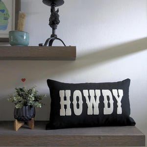 Custom Welcome Pillow, Western Hello, Howdy, Ranch House, Farmhouse, Country Home Decor, Cowgirl Saying, Stuffed Hello Sign, Barn house