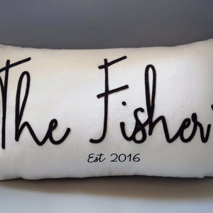 Custom Personalized Name and Date Pillow, Wedding Gift, Special Occasions