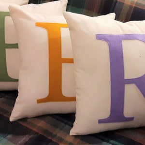 Custom Monogram Pillows, Big Letters, Modern Personalized Gift, Uppercase Letter