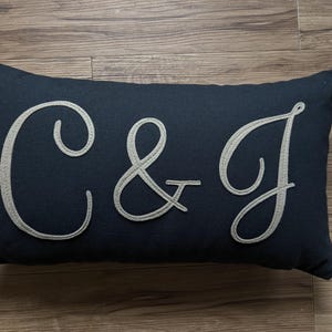 Custom Couples Initials Pillow in Script Letters, Engagement Gift ...