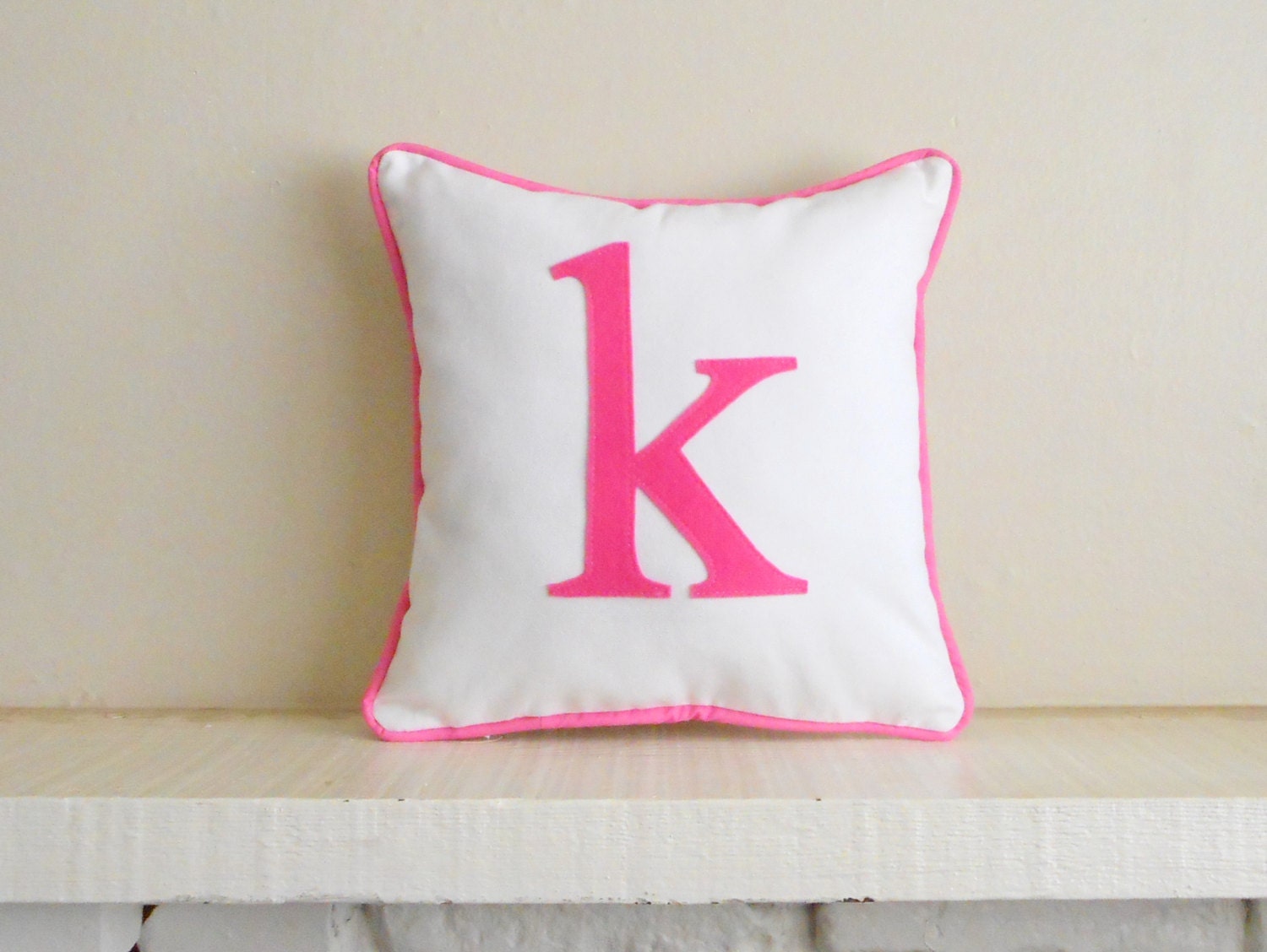 small initial pillow cover custom colors monogram cushion Etsy