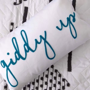 giddy up Horse Throw Pillow Cover {Gift for Equestrian or Horse Rider, Pony Lover Home decor, Western, Cowboy, Cowgirl, Personalized Custom} image 2