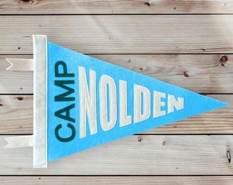 Personalized Felt Camp Pennant: Custom Kids Room Decor