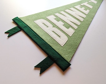 Personalized Pennant with Block Name Letters | Custom Felt Name Pennant | 12&quot; x 20&quot; Triangle | Newborn Photo Prop