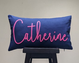 Custom Personalized Name Pillow | Hot Pink | Handmade Nursery Decor | Your Name on a Pillow | Customized Just for You | Choose Colors