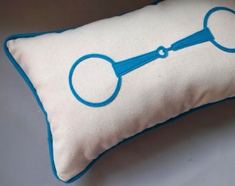 Felt Snaffle Bit Equestrian Pillow: Custom Colors, Horse Lover Gift