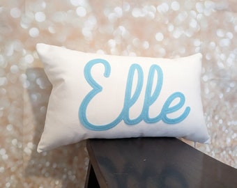 Name Pillow Cover {Personalized with Felt Letters | Handwritten Name | Farmhouse Decor | Birthday Gift | Last Name | First Name Pillowcase}