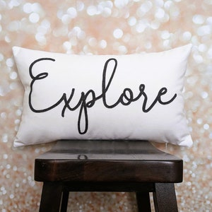 Explore Pillow Cover, Custom Gift for Outdoor Lover or an Adventurers Playroom, great outdoors, Adventure pillowcase