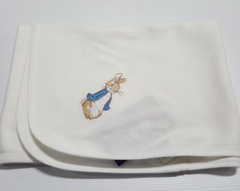 Embroidered Peter Rabbit blanket
