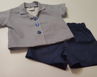 Little Boy's Vintage Style shirt and shorts set - Sizes 2 to 5