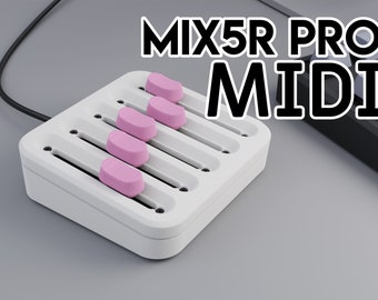 MIDI Mixer Controller for Audio, DAW, Volume and more (Programmable, USB) - MIX5R Pro with Deej