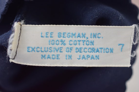 Vtg 100% Cotton Ladies Dark Blue Lee Begman Glove… - image 7
