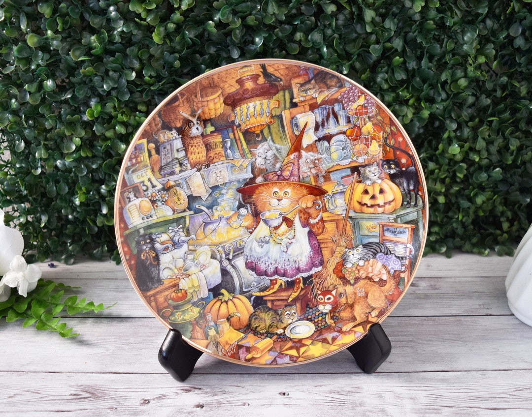 Vintage Collectible Plate Scaredy Cats by Bill Bell Franklin Mint