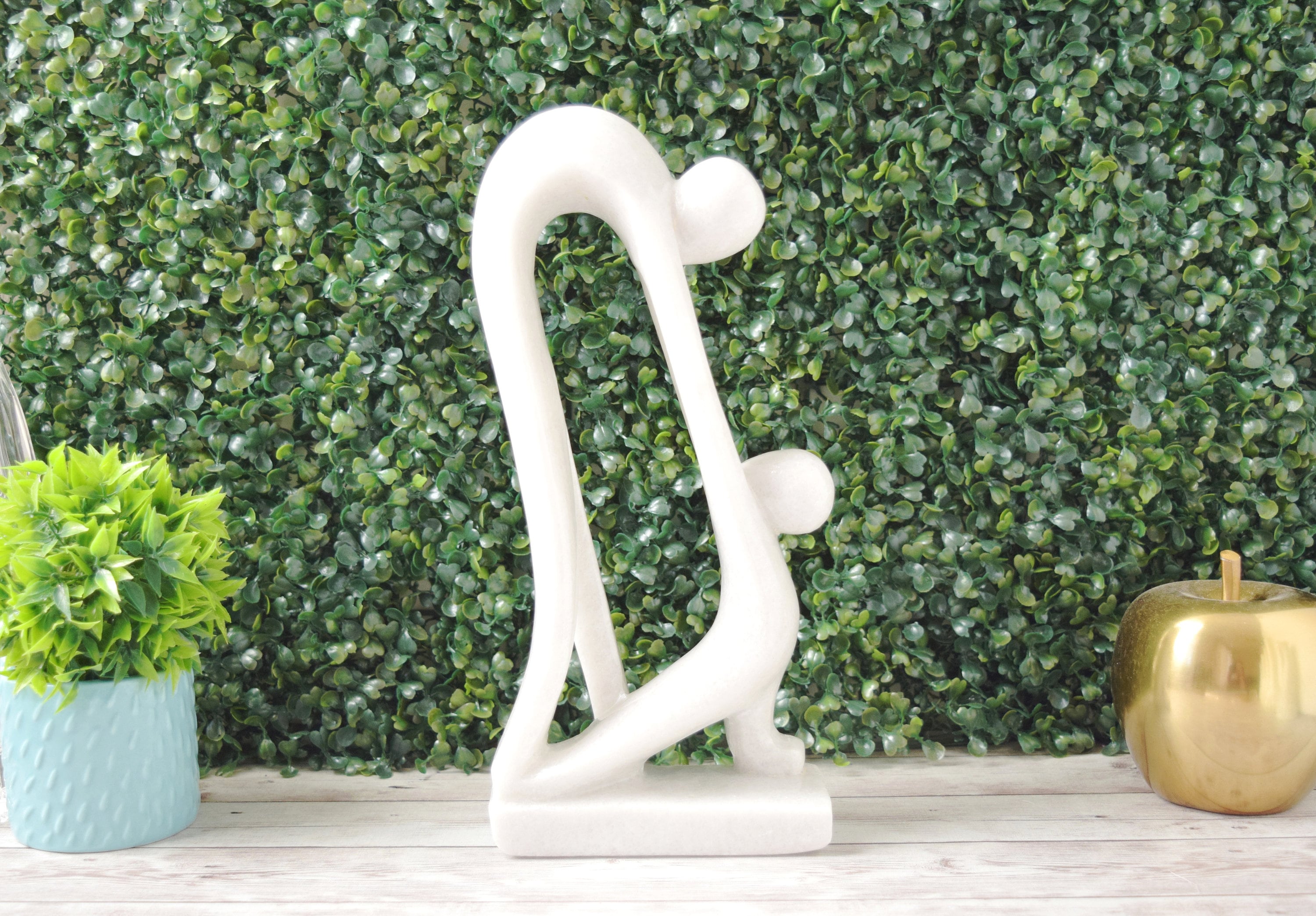 Carved Natural White Quartz Stone Contemporary Art Sculpture 1