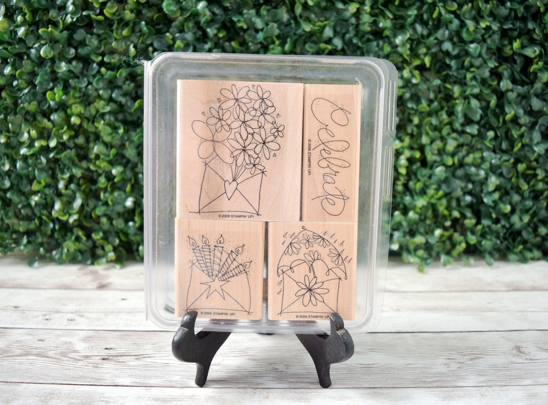Stampin' Up! "send A Celebration" Set of 4 Rubber Stamps Set With ...
