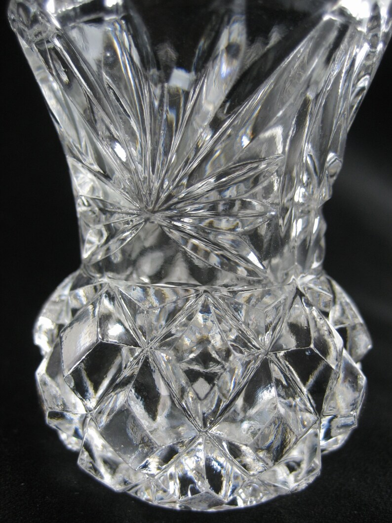Vintage Crystal clear glass toothpick holder Dining table Etsy