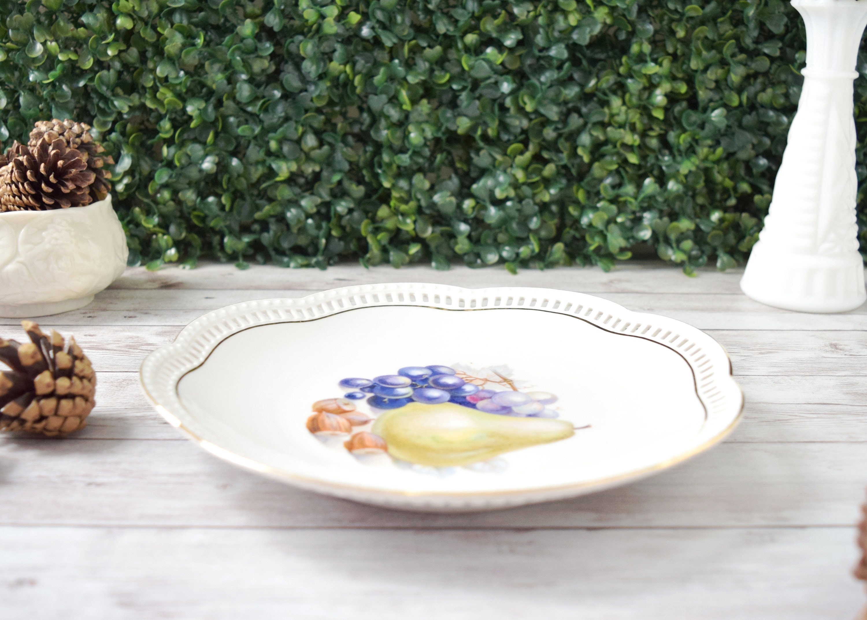 Vintage Schumann Bavaria Germany Reticulated Desserts Plate With