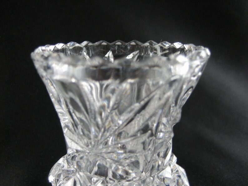 Vintage Crystal clear glass toothpick holder Dining table Etsy