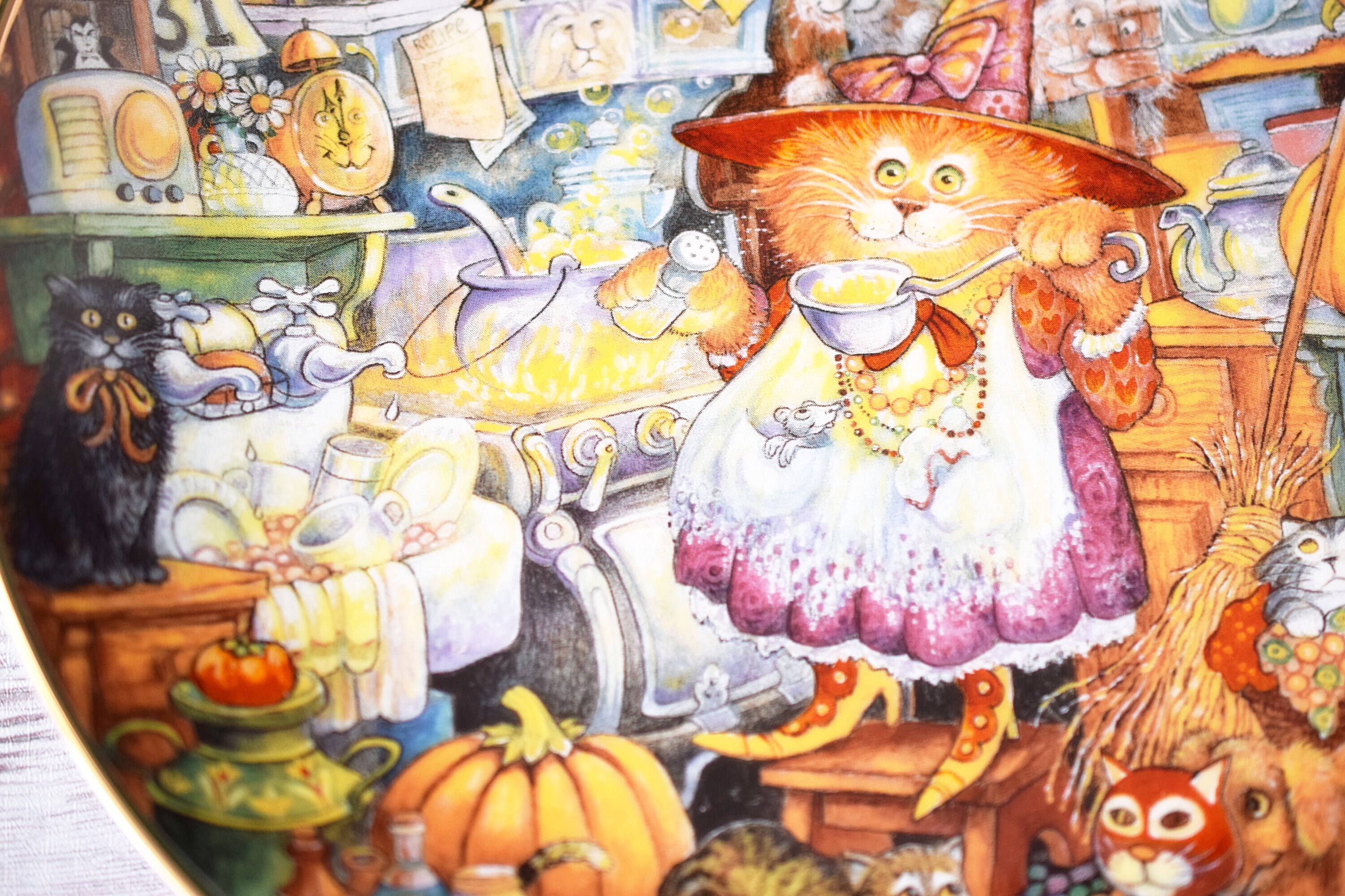 Vintage Collectible Plate Scaredy Cats by Bill Bell Franklin Mint