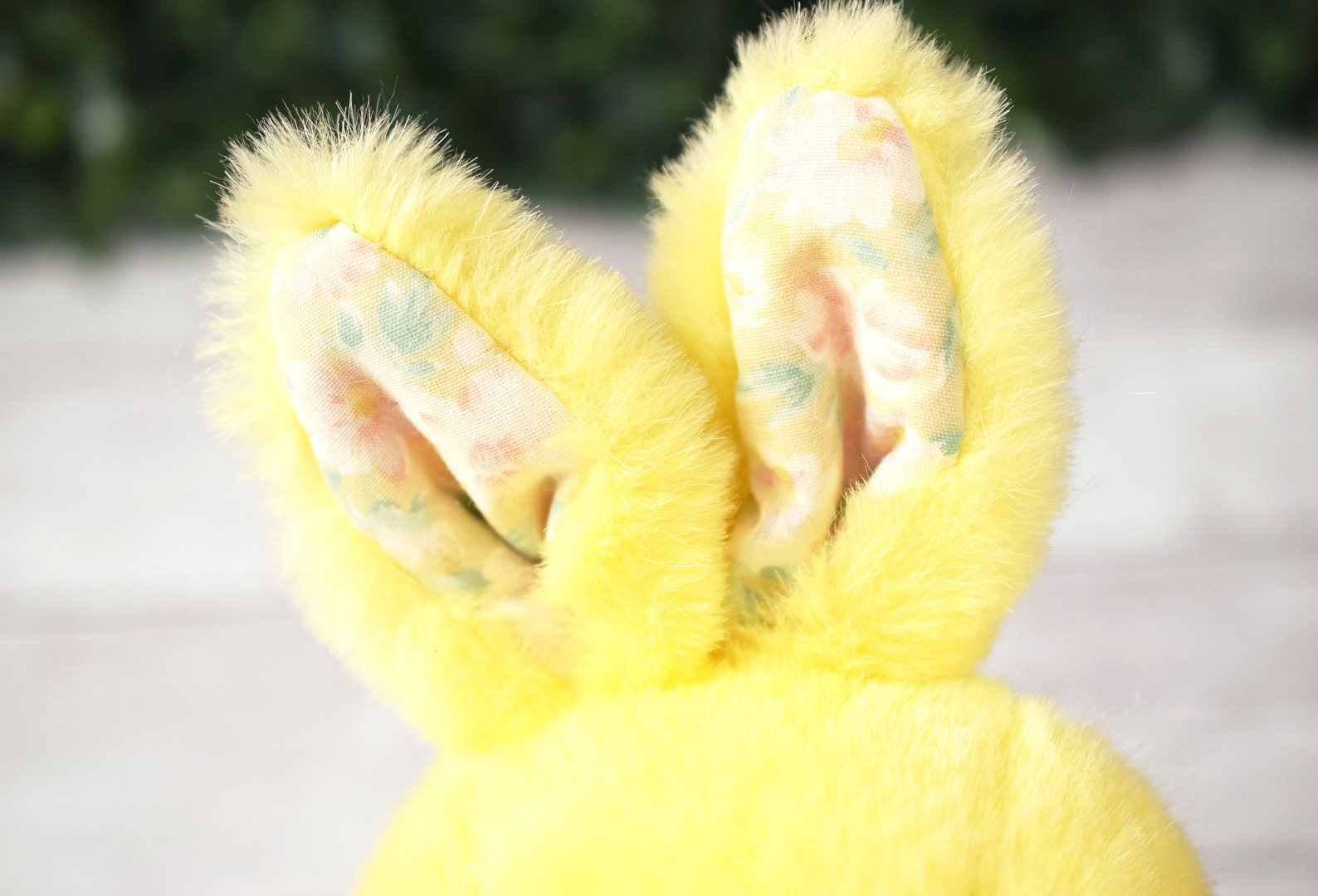 Vintage Robinson's May Yellow Plush Bunny With Floral Granny Fabric ...