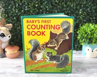 Vintage Children's Book titled Baby's First Counting Book for PreSchool Kindergarten Age Reading Level, 1960s Kitschy Toddler Education Book