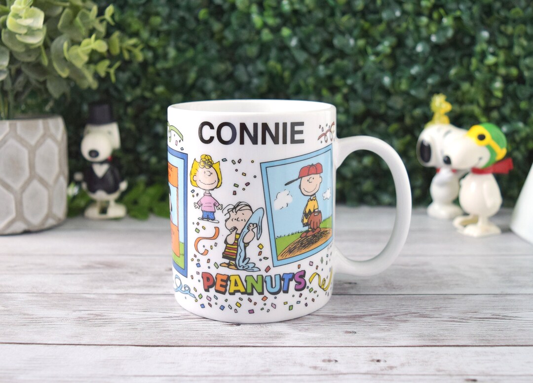 Vintage Personalized Snoopy Peanuts Gang Ceramic Coffee Mug for Connie ...