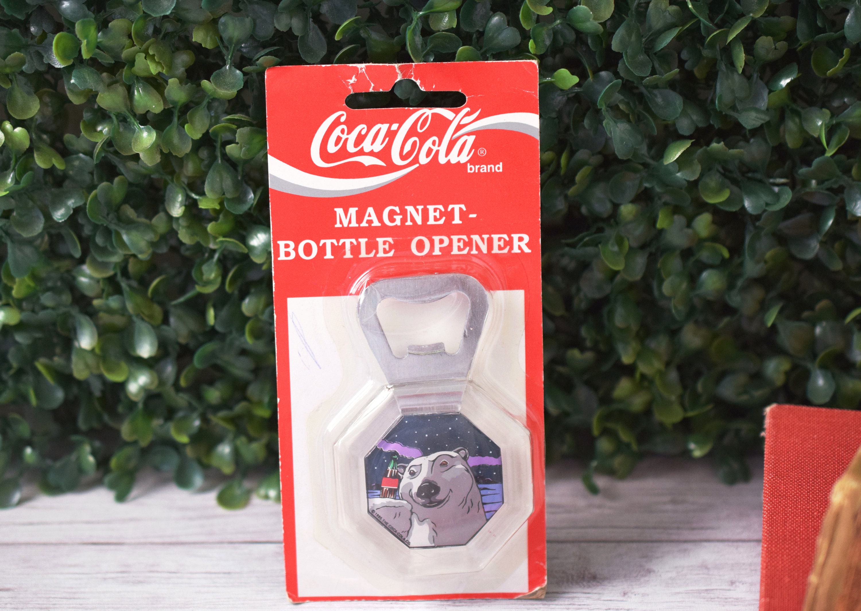 Vintage 1995 Coca Cola Magnet Bottle Opener of Famous Coke Polar