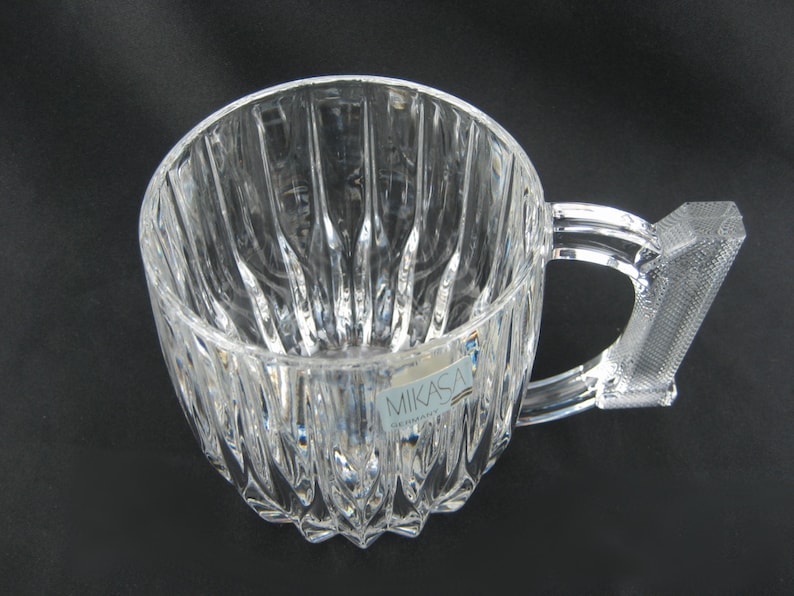 Large Crystal Glass Beer Mug With Handle Vintage Clear Mikasa Etsy