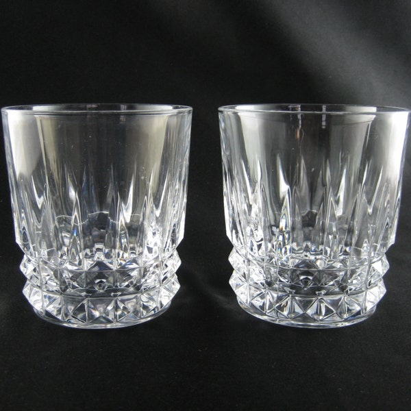 Vintage Cut Glass Old Fashion Glasses Etsy