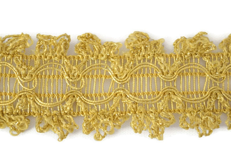 Gold Metallic Trim Made in USA Ornate Lace Fabric Edge for Etsy