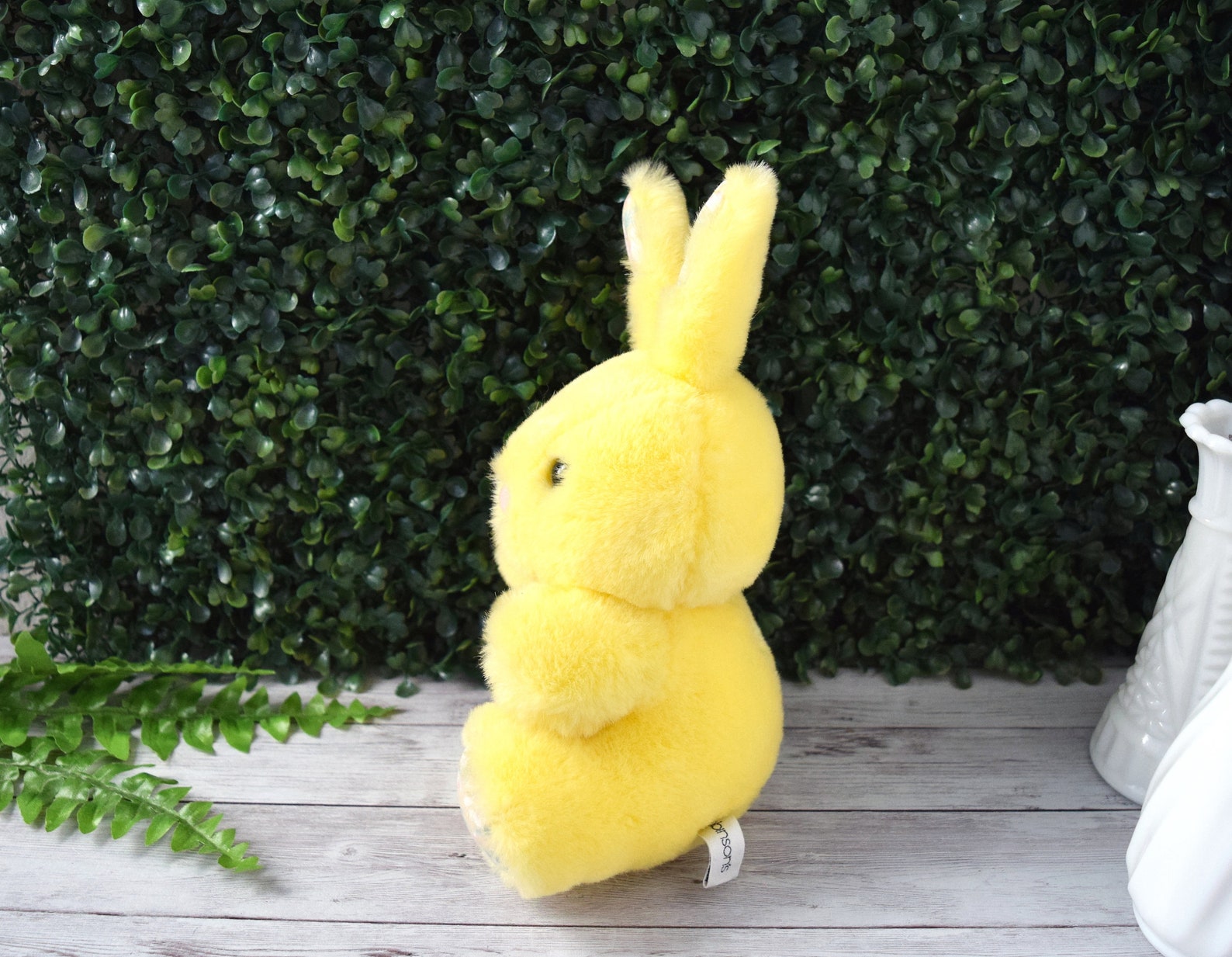 Vintage Robinson's May Yellow Plush Bunny With Floral Granny Fabric ...