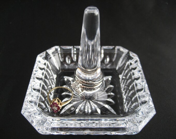 Square Vintage Ring Holder Glass Crystal Ring Tree Organizer Etsy