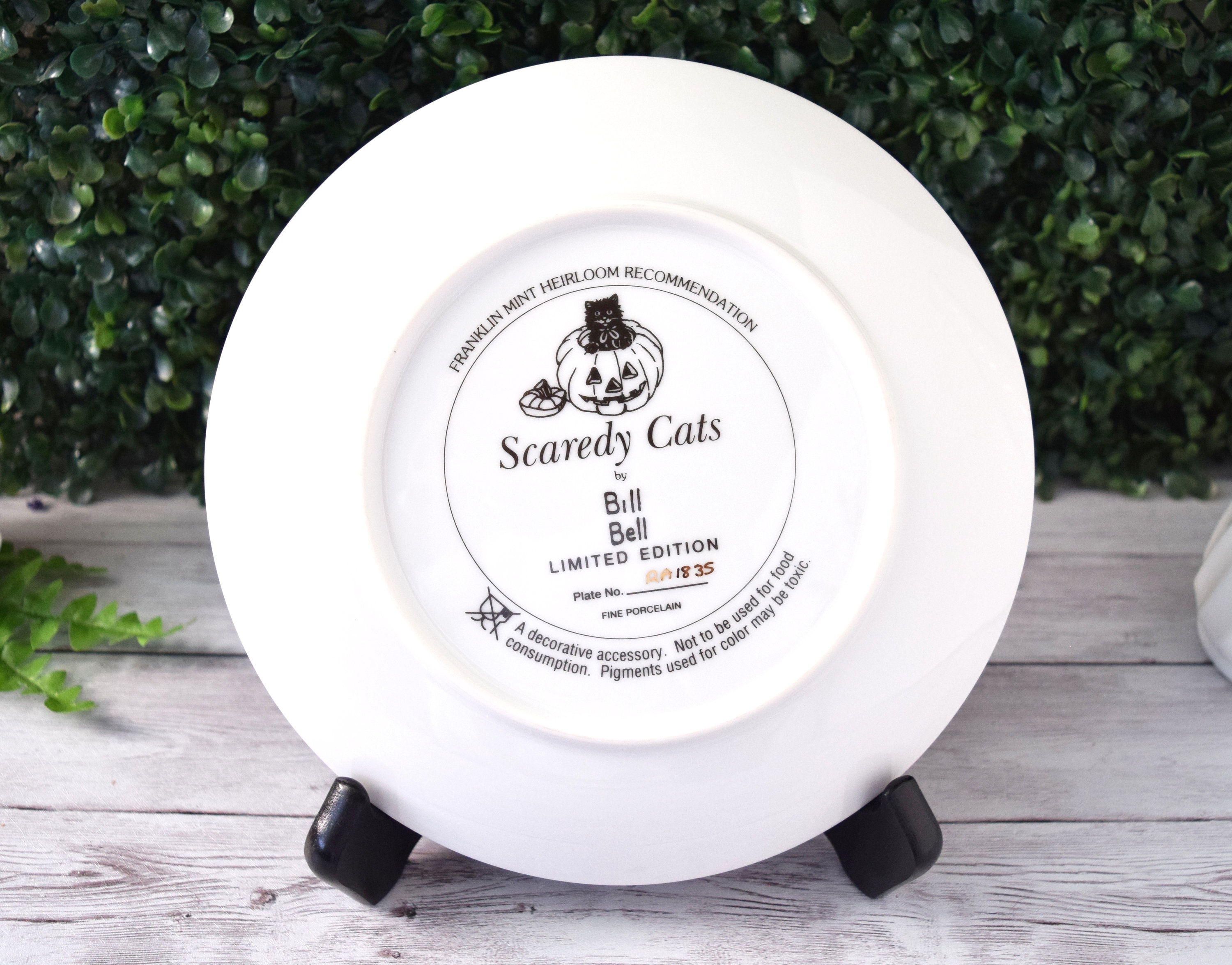 Vintage Collectible Plate Scaredy Cats by Bill Bell Franklin Mint