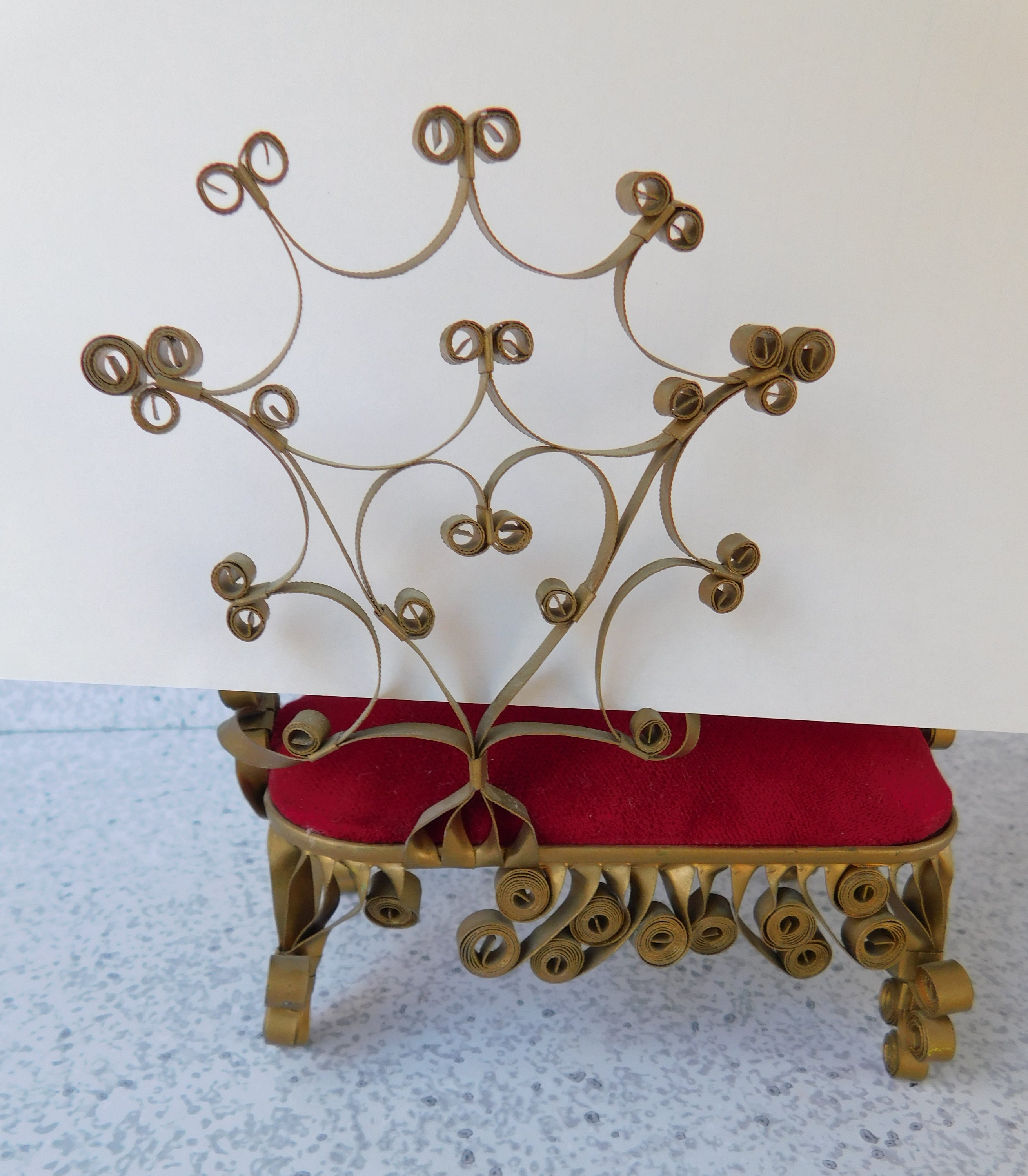 4 Piece Set of Tin Can Quilling Miniature Furniture Red Etsy