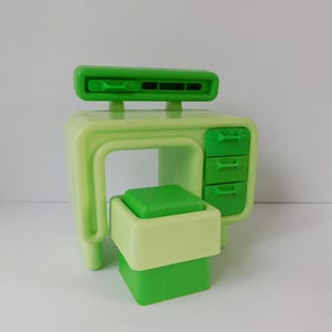 1977 Barbie Dream House Desk and Stool by Mattel, Mod Barbie Furniture