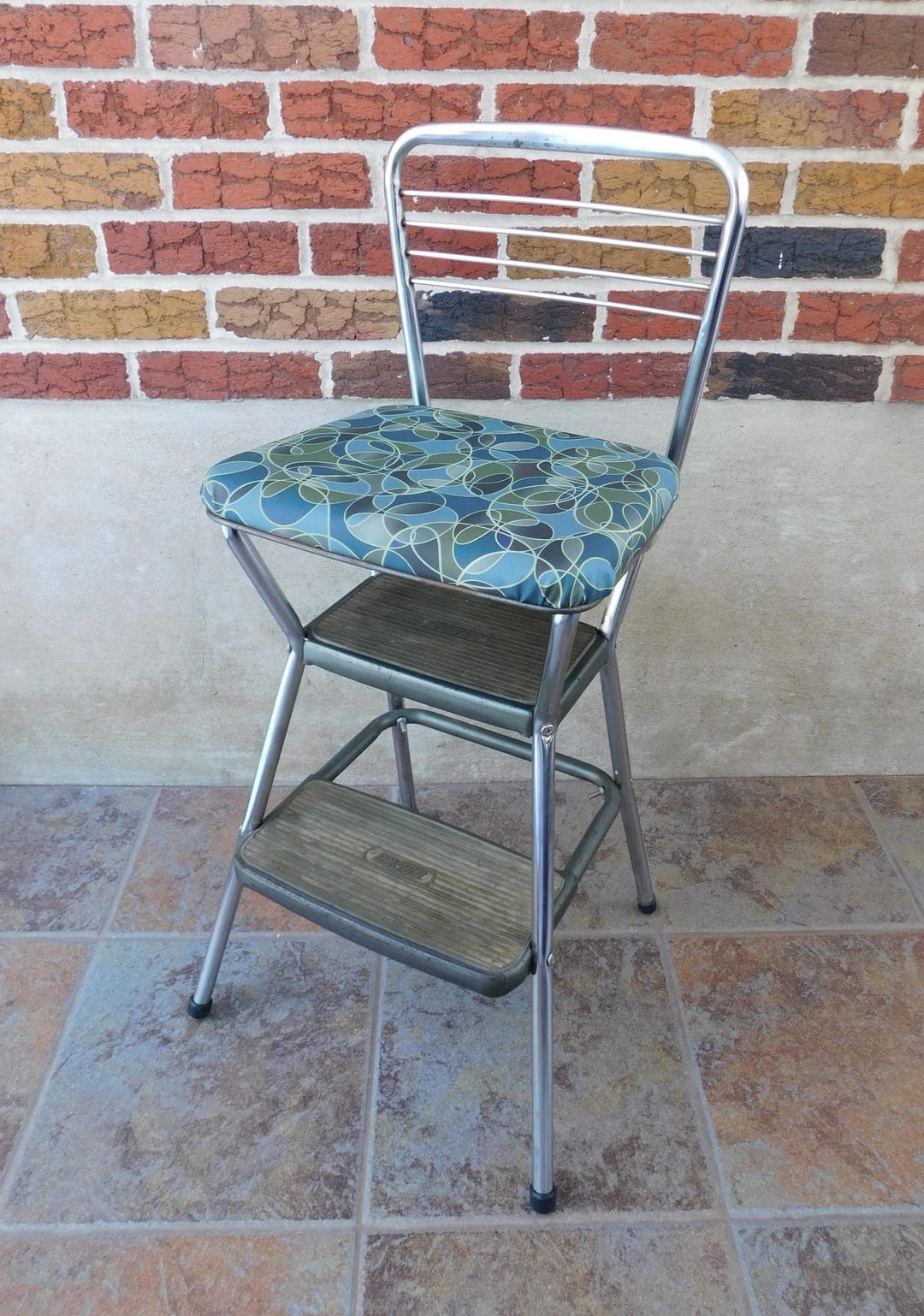 Vintage Cosco Flip Seat Step Stool and Chair, Kitchen or Utility Stool ...