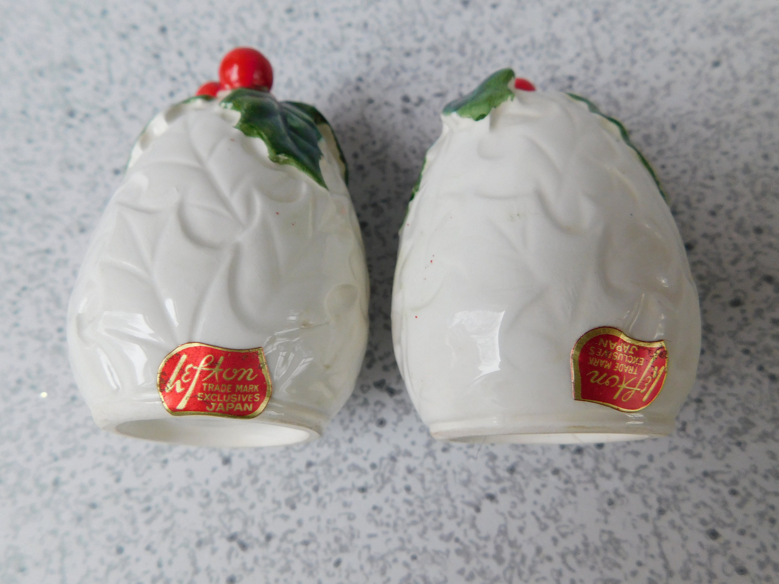 Lefton Labels Vintage Lefton White Holly Salt and Pepper Shakers With Labels, Lefton ...