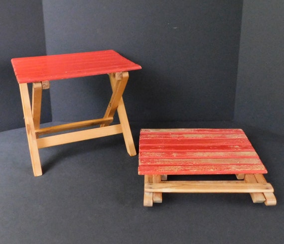 YOUR CHOICE of Small Wooden Folding Footstools, Portable Folding Stool for Camping and Fishing, Camp Stool, Folding Footrest