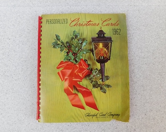 Vintage 1962 Personalized Christmas Card Catalog, Cheerful Card Co., White Plains NY, School Fundraising