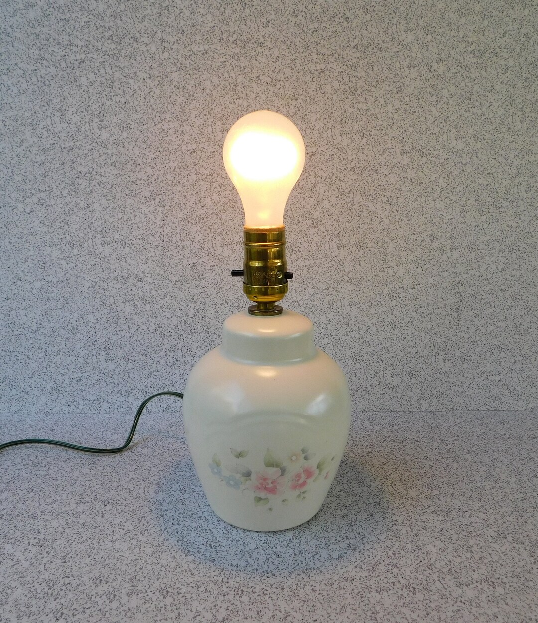 Working Vintage Pfaltzgraff Tea Rose Ginger Jar Table Lamp Etsy