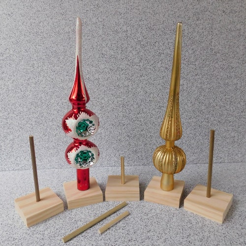 Set of 3 Rustic Live Edge Wooden Christmas Tree Topper Stands Etsy