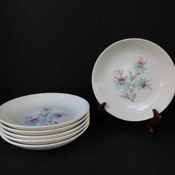 Set of 6 Mid Century Fairlane Soup or Pasta Bowls from Steubenville Pottery, 8" Bowls