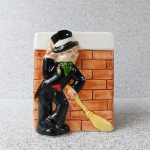 Vintage Inarco Christmas Chimney Sweep Planter, Kitschmas Decor