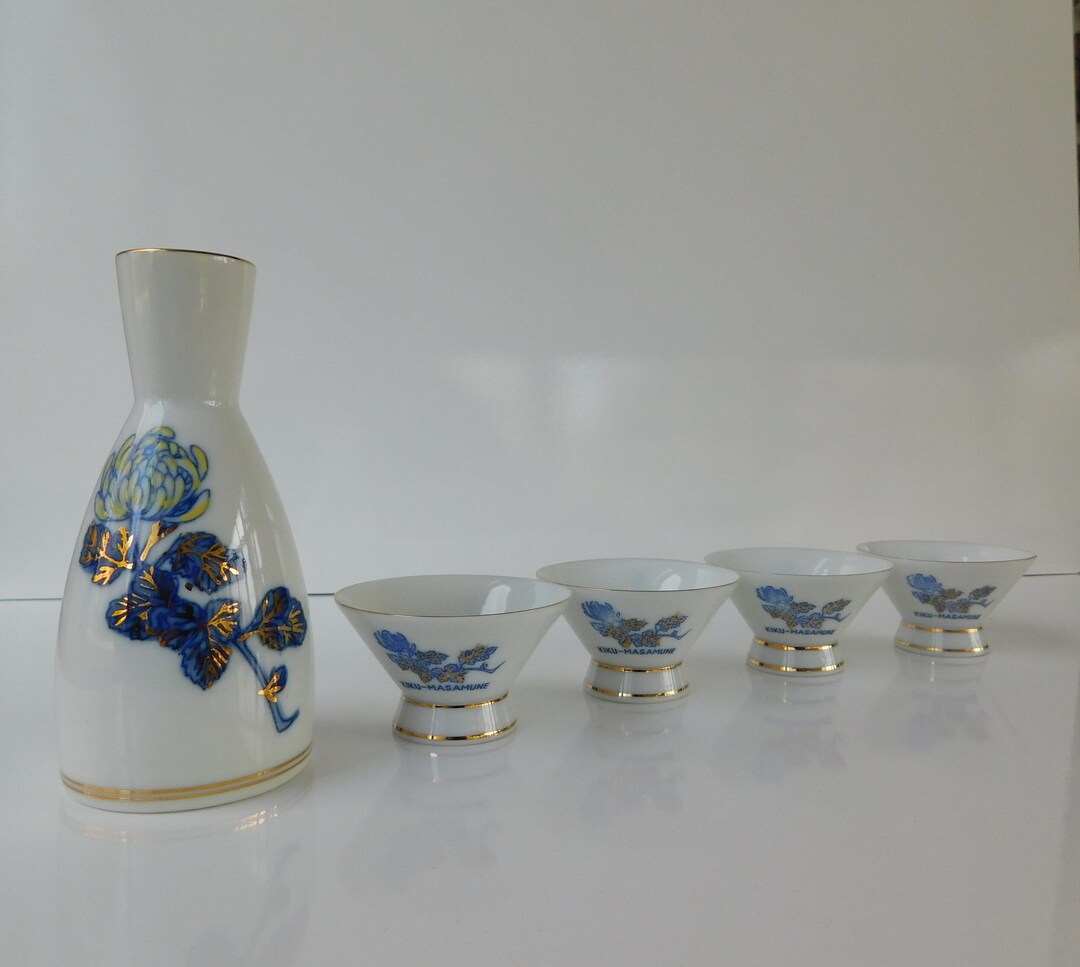 Vintage 5 Piece Kikumasamune Sake Set Chrysanthemum Sake Set Etsy