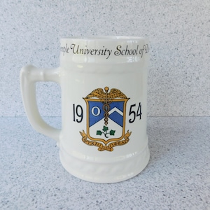 1954 Temple University School of Dentistry Ceramic Mug, Janice, Temple Graduation Mug, Nassau China, Trenton