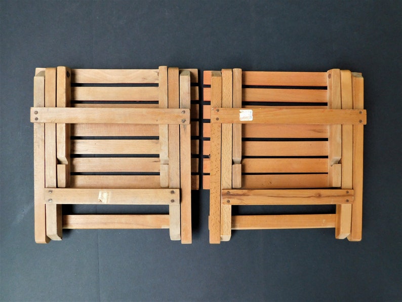 YOUR CHOICE of Small Wooden Folding Footstools, Portable Folding Stool for Camping and Fishing, Camp Stool, Folding Footrest image 7