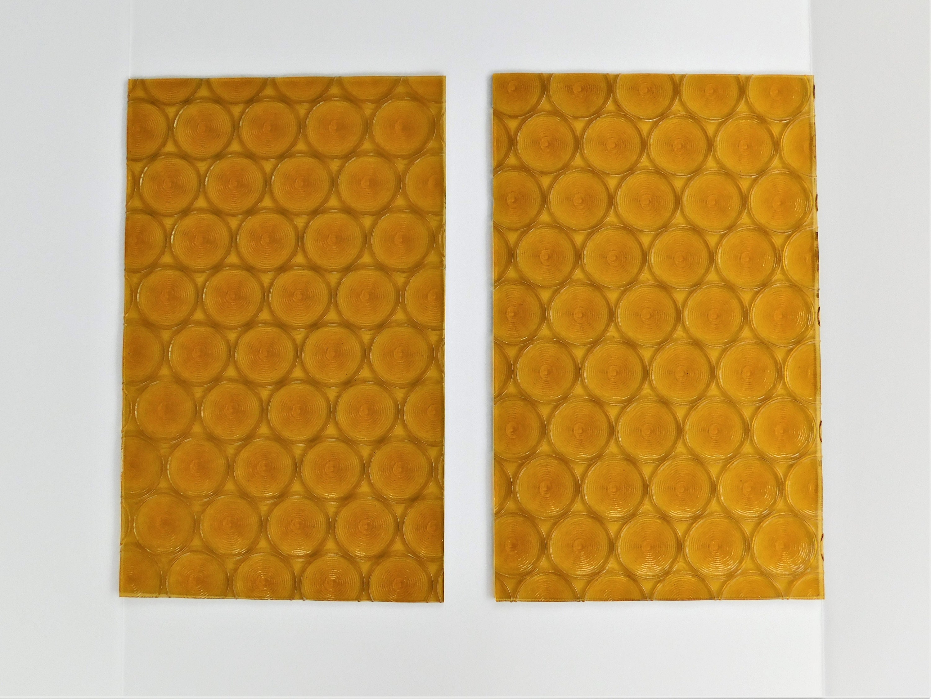 Pair of 1970's Textured Amber Glass Replacement Door Etsy