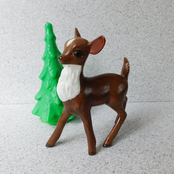 Vintage Ceramic Deer Figure, Ceramic Doe Figurine, 7 3/4" Tall