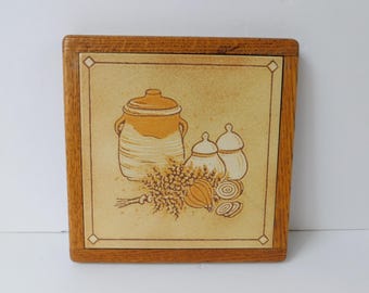 Vintage Italian Tile Trivet or Kitchen Wall Decor, Sassuolo Tile, Made in Italy